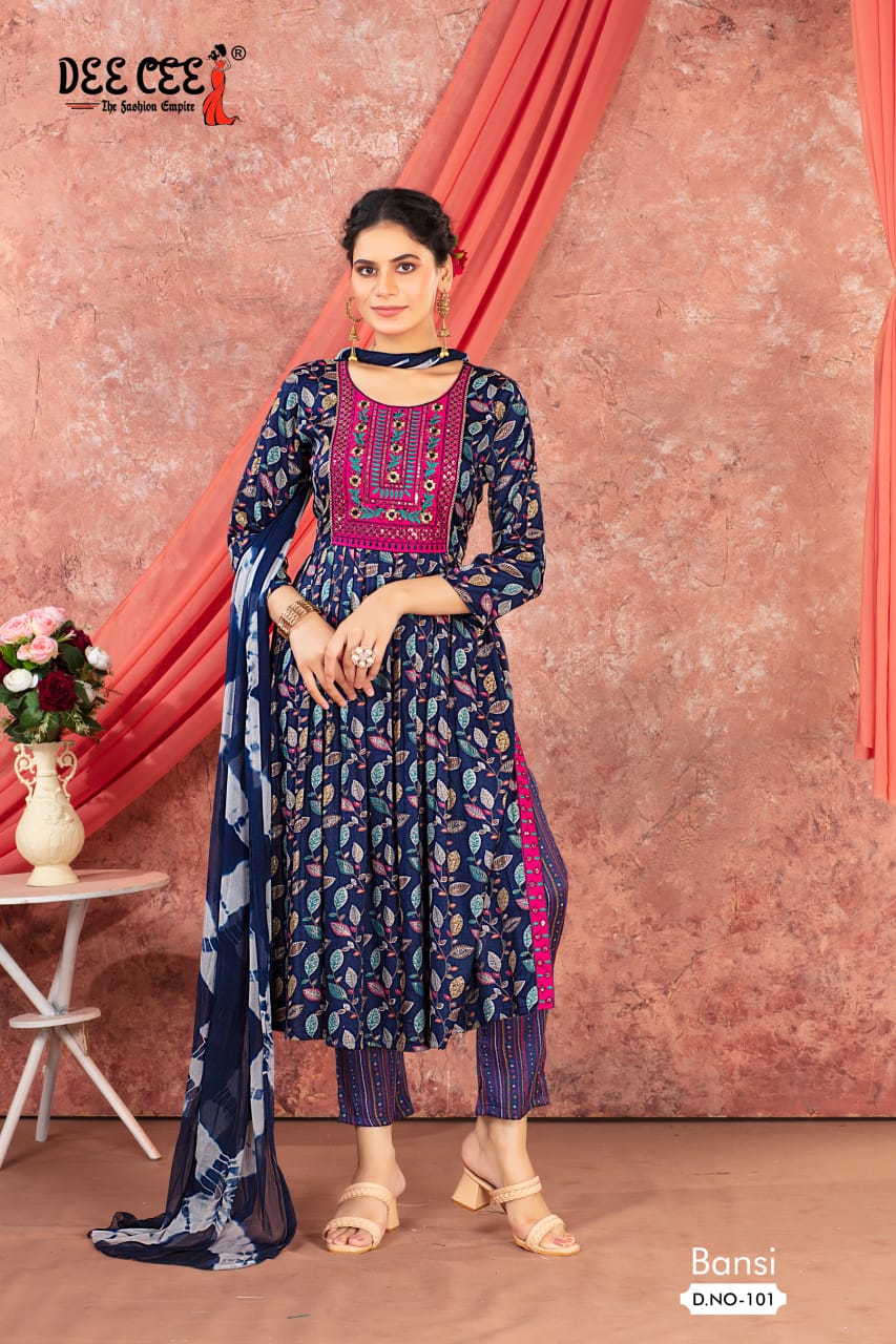 Bansi By Deecee Capsule Printed Naira Cut Kurti With Bottom Dupatta Wholesale Shop In Surat